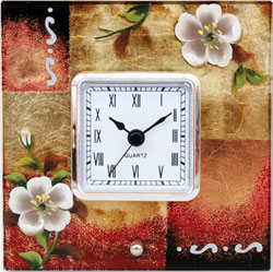 Альт - Jardin D`ete. Часы настольные «Белые цветы», арт. 21333C.