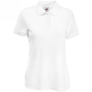 632120.30 Женская рубашка поло Fruit of the Loom Lady-Fit Polo, цвет - белый. 632120.30 Женская рубашка поло Fruit of the Loom Lady-Fit Polo, цвет - белый, 65% полиэстер, 35% хлопок, плотность - 170 гр. Приталенная модель с нижними боковыми разрезами. Женская рубашка поло Lady-Fit Polo выкроена из трикотажного полотна с боковыми швами, короткие рукава, планка с двумя пуговицами в тон рубашки.