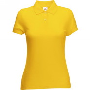 632120.34 Женская рубашка поло Fruit of the Loom Lady-Fit Polo, цвет - жёлтый. 632120.34 Женская рубашка поло Fruit of the Loom Lady-Fit Polo, цвет - жёлтый, 65% полиэстер, 35% хлопок, плотность - 180 гр. Приталенная модель с нижними боковыми разрезами. Женская рубашка поло Lady-Fit Polo выкроена из трикотажного полотна с боковыми швами, короткие рукава, планка с двумя пуговицами в тон рубашки.