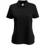 632120.36 Женская рубашка поло Fruit of the Loom Lady-Fit Polo, цвет - чёрный. 632120.36 Женская рубашка поло Fruit of the Loom Lady-Fit Polo, цвет - чёрный, 65% полиэстер, 35% хлопок, плотность - 180 гр. Приталенная модель с нижними боковыми разрезами. Женская рубашка поло Lady-Fit Polo выкроена из трикотажного полотна с боковыми швами, короткие рукава, планка с двумя пуговицами в тон рубашки.
