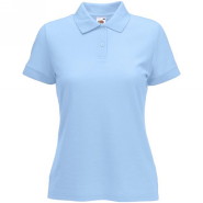 632120.YT Женская рубашка поло Fruit of the Loom Lady-Fit Polo, цвет - небесно-голубой. 632120.YT Женская рубашка поло Fruit of the Loom Lady-Fit Polo, цвет - небесно-голубой, 65% полиэстер, 35% хлопок, плотность - 180 гр. Приталенная модель с нижними боковыми разрезами. Женская рубашка поло Lady-Fit Polo выкроена из трикотажного полотна с боковыми швами, короткие рукава, планка с двумя пуговицами в тон рубашки.