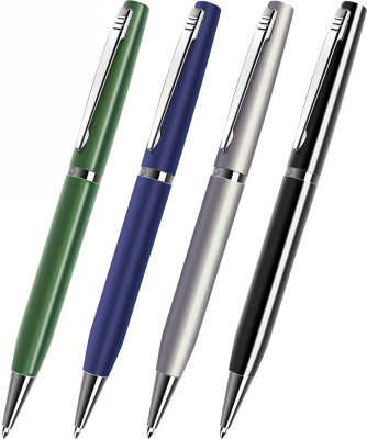 Металлическая шариковая ручка под нанесение логотипа B1 Elite. Шариковая металлическая ручка с цветным лакированным корпусом цвета "металлик", блестящие детали дизайна серебристого цвета, поворотный механизм выдвижения стержня.