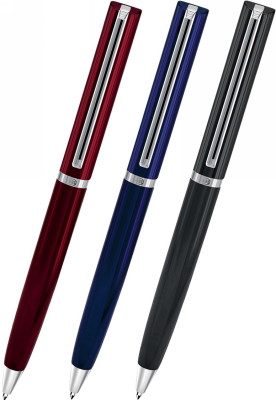 Металлическая шариковая ручка под нанесение логотипа B1 Bullet. Шариковая металлическая ручка с поворотным механизмом выдвижением стержня, цветной блестящий корпус ручки, наконечник, кольцо и клип блестящего серебристого цвета.