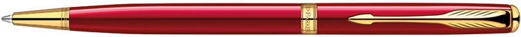 1859473. Шариковая ручка в тонком корпусе Parker SONNET Slim Red Lacquer GT. Шариковая ручка Паркер с поворотным механизмом в тонком корпусе, покрытым глубоким блестящим лаком красного цвета, позолоченные детали дизайна.