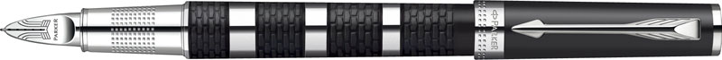 S0959170. Ручка Пятый пишущий узел Parker Ingenuity Large Black Rubber and Metal. Ручка Паркер пятый пишущий узел со съёмным колпачком, чёрное нескользящее лаковое покрытие с переплетающимся узором, хромированные детали дизайна.
