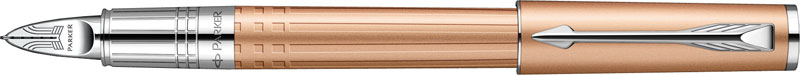 S0959080. Ручка Пятый пишущий узел Parker Ingenuity Slim Pink Gold. Ручка Паркер пятый пишущий узел со съёмным колпачком, корпус с песочным PVD-покрытием из розового золота, хромированные детали дизайна.