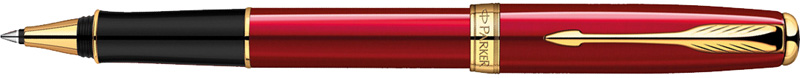1859471. Роллер SONNET Parker Red Lacquer GT. Роллер Паркер со съёмным колпачком, корпус роллера и колпачок покрыты глубоким блестящим лаком красного цвета, позолоченные детали дизайна.