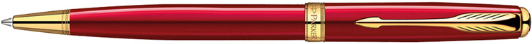 1859472. Шариковая ручка Parker SONNET Red Lacquer GT. Шариковая ручка Паркер с поворотным механизмом, корпус покрыт глубоким блестящим лаком красного цвета, позолоченные детали дизайна.
