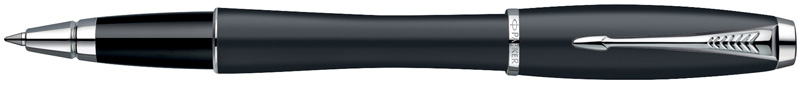 S0850440. Роллер Parker URBAN Muted Black CT. Роллер Паркер со съёмным колпачком, корпус и колпачок роллера покрыты приглушённо-чёрным лаком с бархатистой полировкой, хромированные детали дизайна.