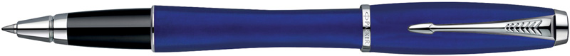 S0850510. Роллер Parker URBAN Bay City Blue. Роллер Паркер с отделкой синим блестящим лаком и хромированными деталями дизайна, съёмный колпачок.