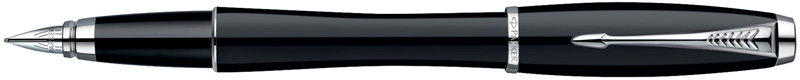 S0850680. Перьевая ручка Parker URBAN London Cab Black. Перьевая ручка Паркер с пером из сверхпрочной нержавеющей стали, блестящий чёрный корпус и колпачок, хромированные детали дизайна.