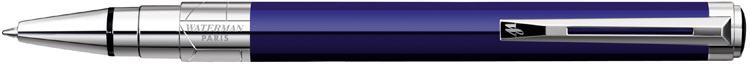 S0831040. Шариковая ручка Waterman Perspective Blue CT. Шариковая ручка Ватерман с поворотным механизмом выдвижения стержня, корпус ручки покрыт блестящим синим лаком, детали дизайна с палладиевым покрытием.