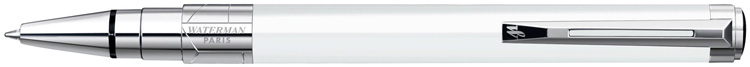 S0944600. Шариковая ручка Waterman Perspective White CT. Шариковая ручка Ватерман с поворотным механизмом выдвижения стержня, корпус ручки покрыт блестящим белым лаком, детали дизайна с палладиевым покрытием.