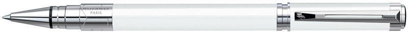 S0944620. Роллер Waterman Perspective White CT. Роллер Ватерман со съёмным колпачком, корпус роллера и колпачок покрыты белым блестящим лаком, детали дизайна роллера с палладиевым покрытием.
